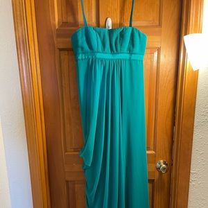 Sea Green Strapless Long Formal Dress